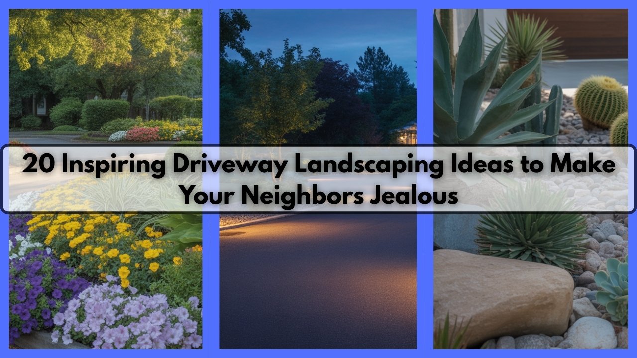 Image Prompt: Driveway with seasonal flowers and plants, colorful landscaping, vibrant outdoor scene