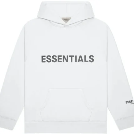 Essentials Hoodie Applique – White Logo